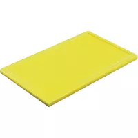 Prkénko krájecí plastové 60x40x3 cm, s drážkou, žluté